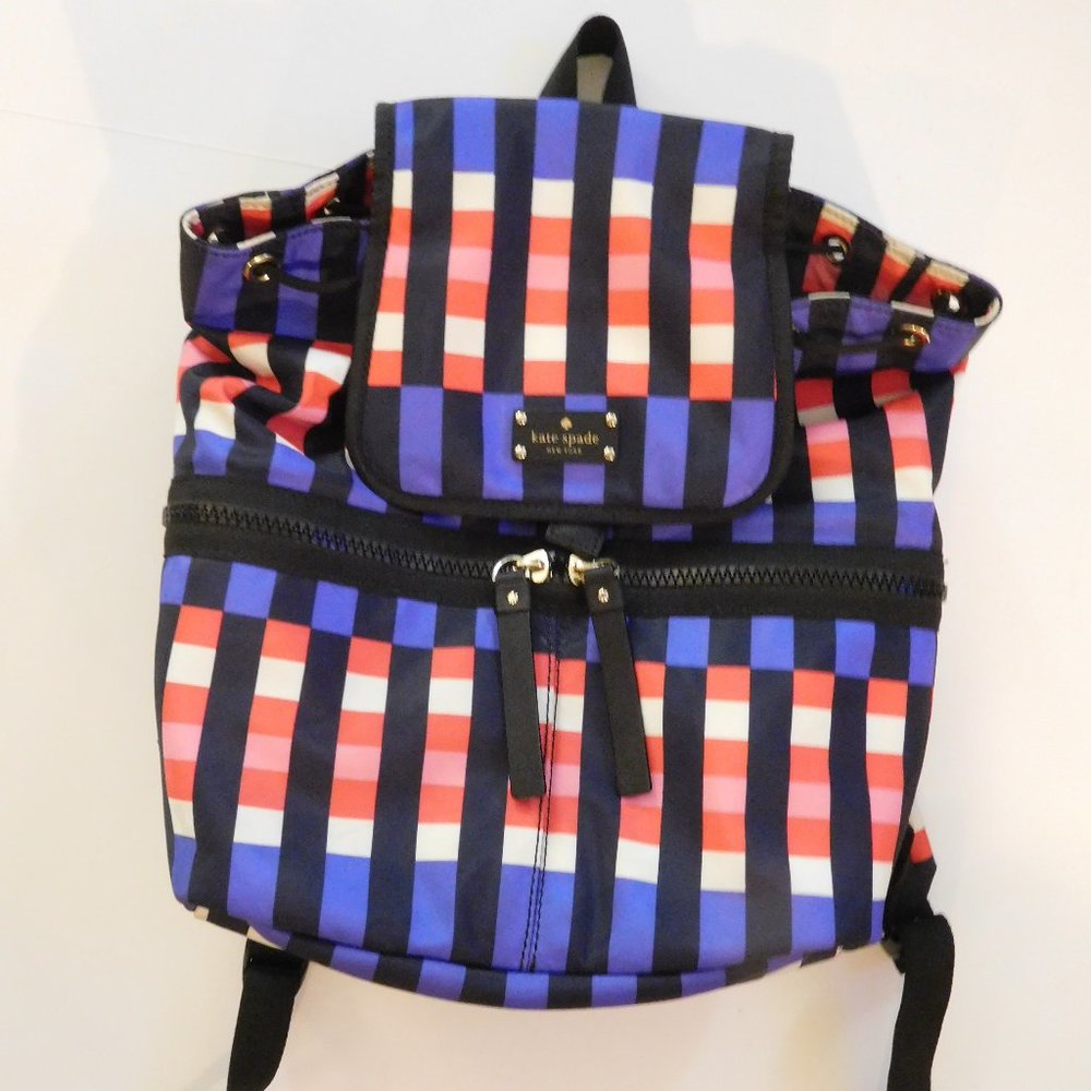 Kate Spade New York Clark Court Nylon Arabella Red, Purple, Pink Backpack